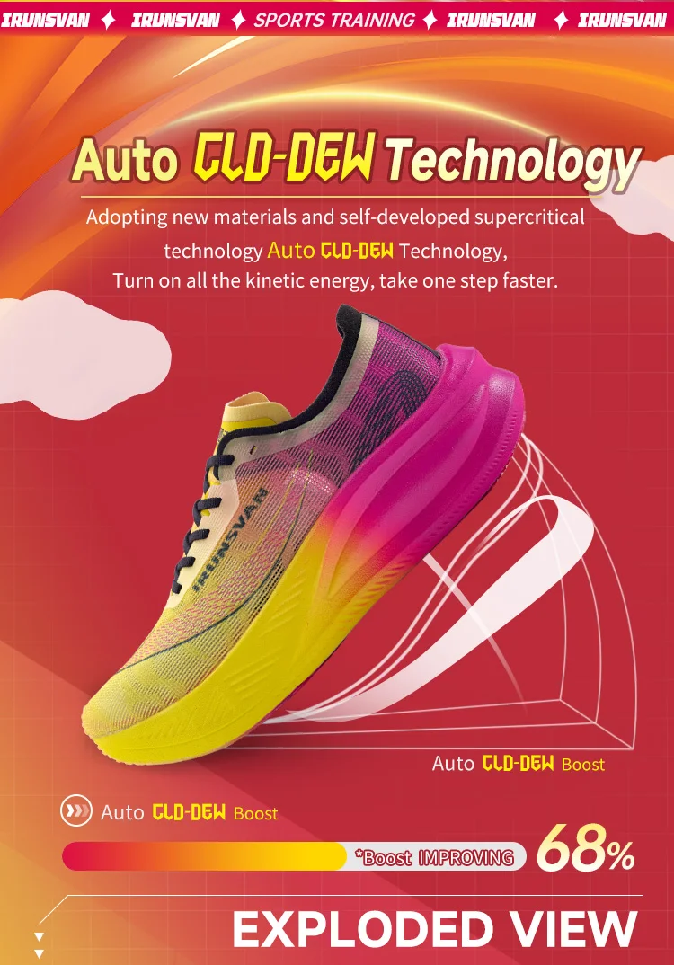IRUNSVAN Volle Palm Nylon Carbon Platte Marathon Sportschuhe Männer 2024 Hohe Qualität Atmungsaktive Stabilität Gepolsterte Rebound – Detail 2