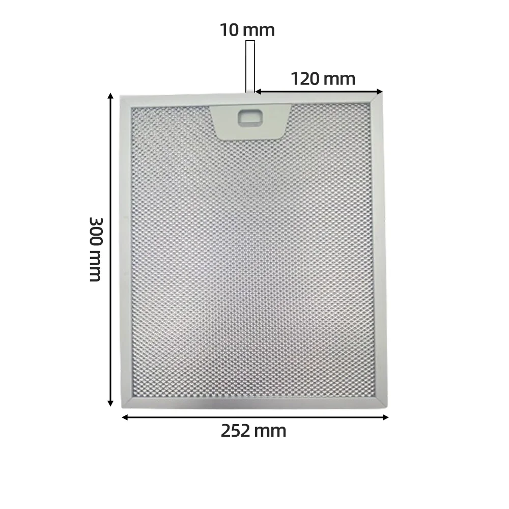 252x300mmCooker Hood Filters Single button Metal Mesh Extractor Vent Filter  Ventilation For Kitchen Cooker Hood Grease Filter