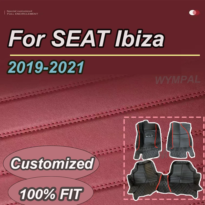 

LUXURY Custom Automotive Car Floor Mats For SEAT Ibiza 2019 2020 2021 Auto Luxury Leather