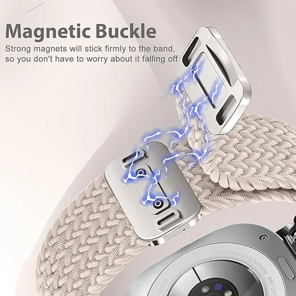Braided Solo Loop Bracelet For Samsung Galaxy Watch 9 8 40mm 44mm Magnetic Band For Galaxy 8Classic 46mm Nylon Loop Sports Strap image 6