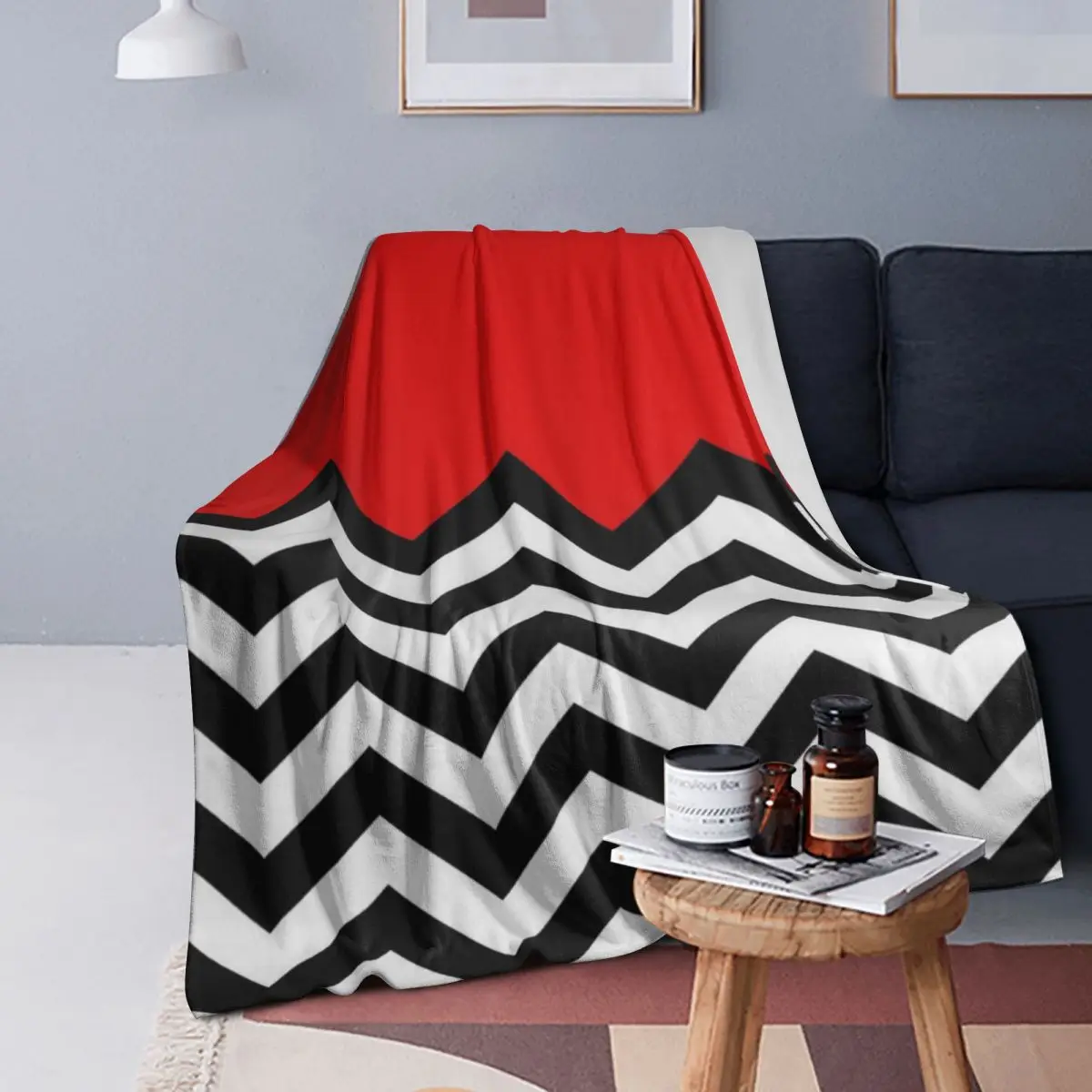 

Twin Peaks - Black Lodge Pattern Blanket Soft Warm Flannel Throw Blanket Plush for Bed Living room Picnic Travel Home Couch