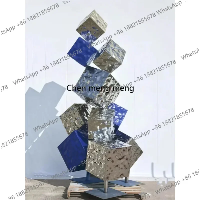 F150 Hotel square, garden, lawn, villa, shopping mall, outdoor stainless steel water wave combination sculpture decoration