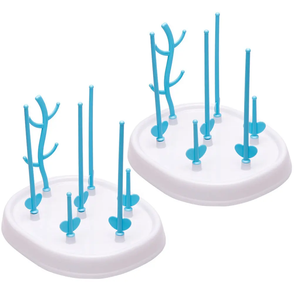 2Pcs Baby Bottle Drying Rack PP Material Detachable Safe Nursery Feeding Bottle Drying Holder Large Capacity Draining Stand