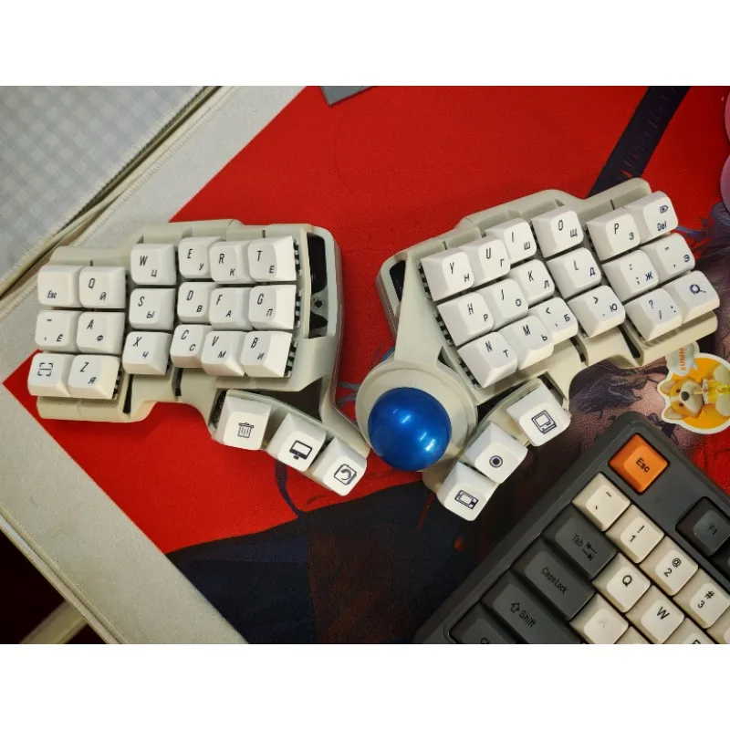 Teclados ergonómicos divididos Charybdis 3X6 con Trackball integrado, teclado mecánico inalámbrico ZMK personalizado de intercambio en caliente para juegos de PC