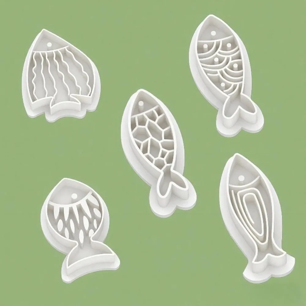 5Pcs Creative Fish Series Earrings Polymer Clay Cutter Cartoon Pottery Mold DIY Jewelry Pendant Shape Pressed Clay Tools