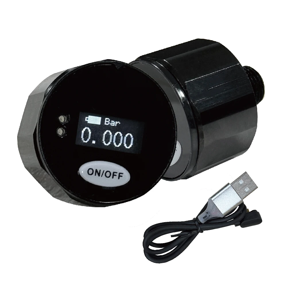 

28mm mini hpa gauge high precision digital pressure gauge, 1/8BSP thread high pressure gauge,rechargeable and adjustable unit