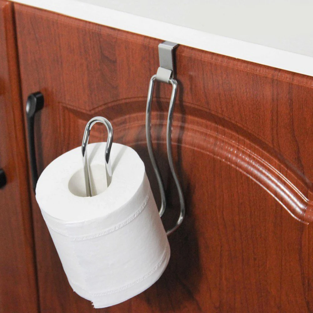 1pcs Over The Tank Toilet Paper Holder Hanging Stainless Steel WC Paper Holder No Punching Tissue Towel Roll Dispenser
