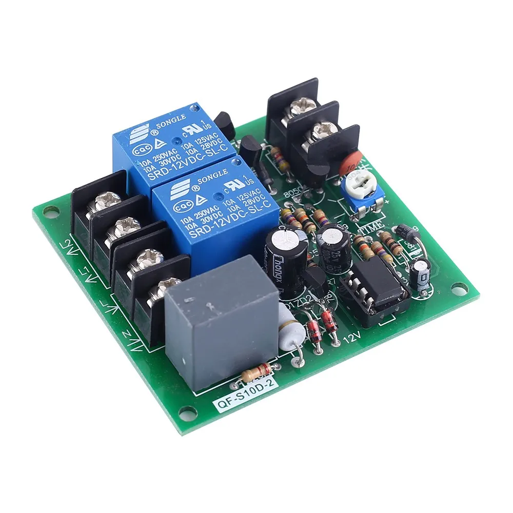 AC 220V 10A 2 Channel 2CH Power Time Sequence Board 0-10S Adjustable Sequential Controller Module Sequential Start Reverse Stop