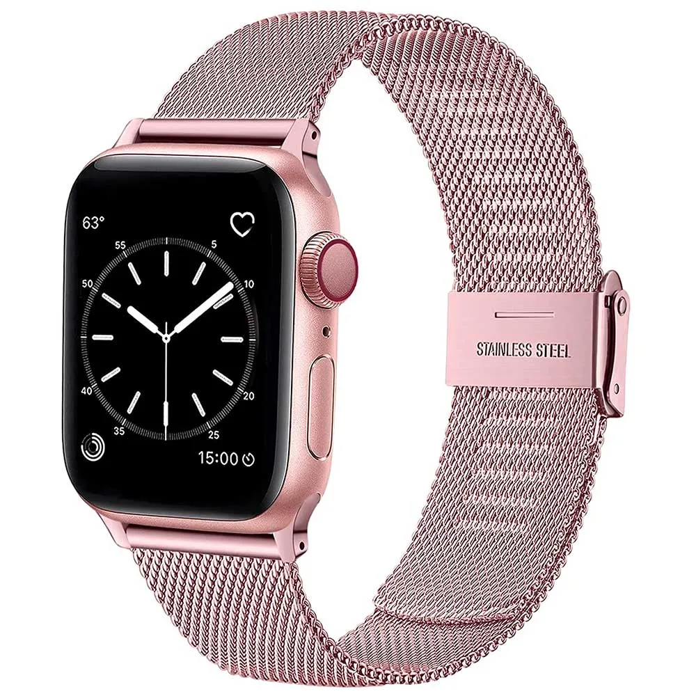 Milanese  Stainless Steel band For Apple Watch S9/8/S7/6/SE/5/4/3/2/1 band Series 38/42MM/40/44MM/41/45MM Bracelet metal strap