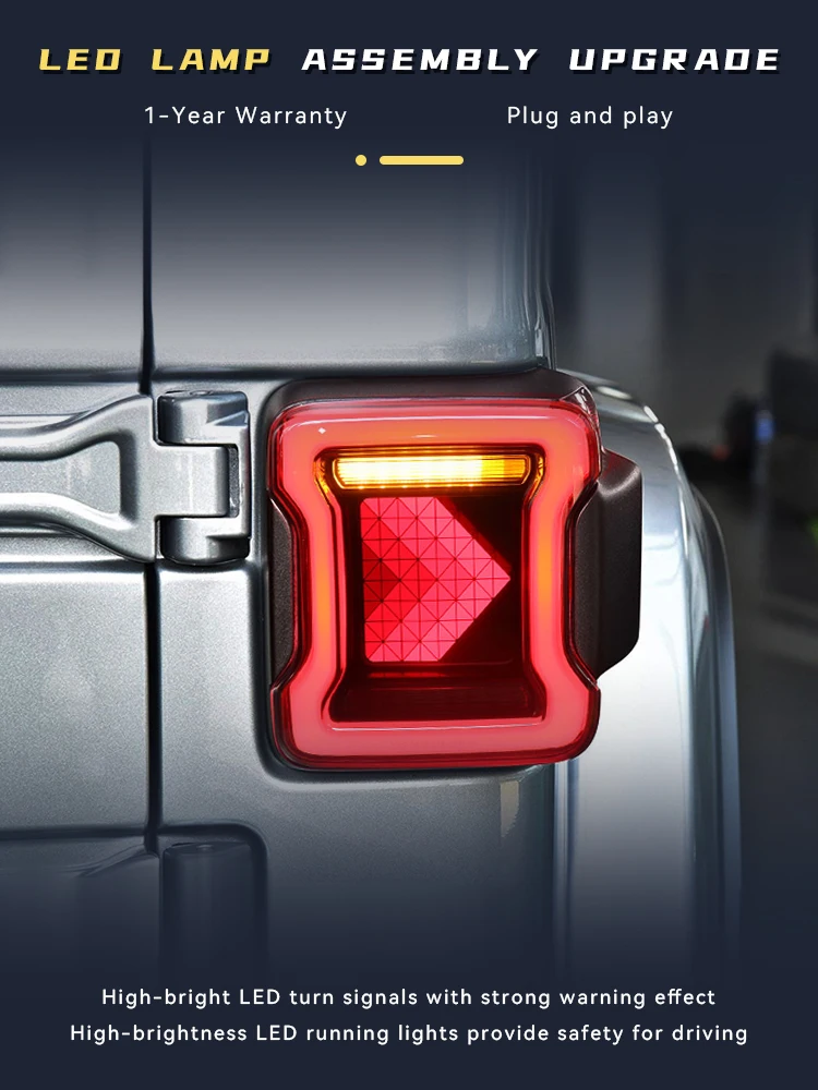 قطع غيار السيارات لسيارة جيب رانجلر JK 2018-2020 الضوء الخلفي ترقية ضوء النهار LED DRL مصابيح خلفية للسيارات ملحقات المركبات أدوات ضوء النهار