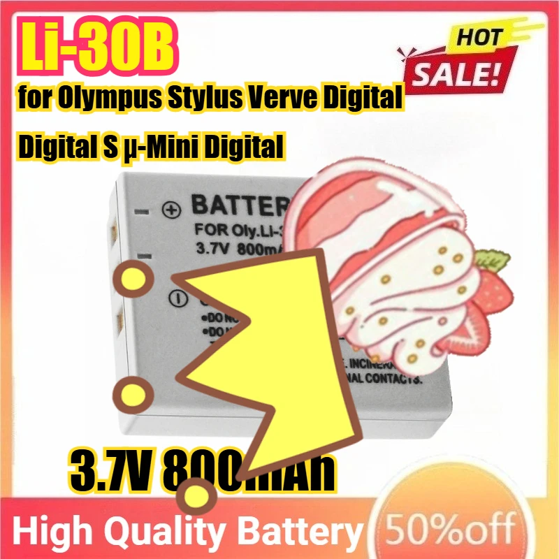Nowa bateria Li-30B Li 30B 3.7V 800mAh do aparatów Olympus Stylus Verve Digital, Digital S, Μ-Mini Digital, Μ-Mini Digital S