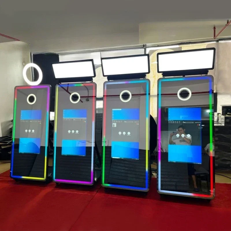 43-inch Touchscreen Mirror Photo Booth Party Supply with Built-in Camera And Printer for Events And Gatherings