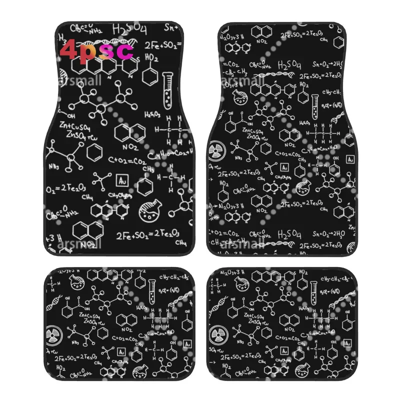 Crystal Velvet Car Floor Mats 4 Pcs Physical Chemical Biological Sciences Mathematics Universal Car Front Rear Carpets Foot Mats
