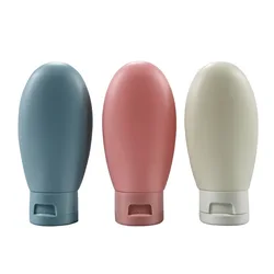 60Ml Set PE seyahat alt şişe taşınabilir şampuan şişesi plastik ekstrüzyon losyon şişeleri sıkılmış gezi kozmetik kapları