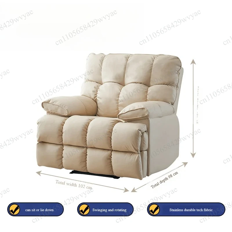 Modern Luxury Single Swivel Electric Recliner Chair Tufted Rocking Lounge Sofa for Living Room Designer Home Furniture