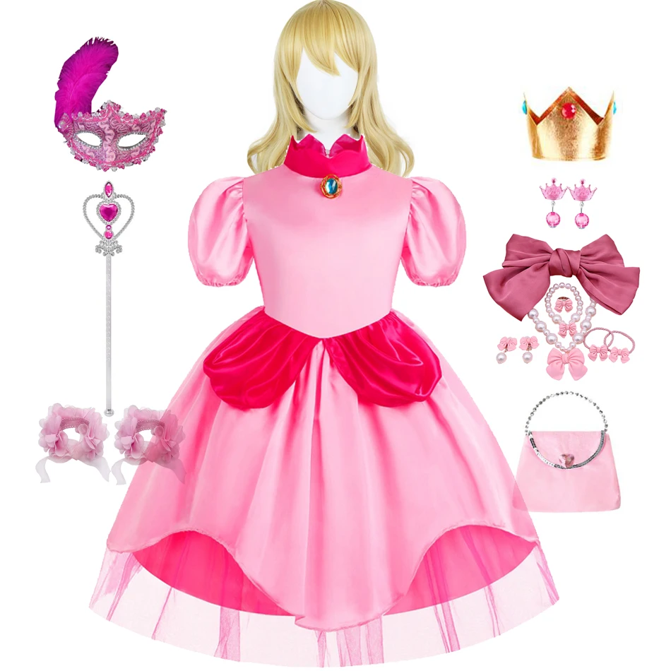 Peach Costume Children Stage Performance Clothes Kids Birthday Carnival Party Outfits Princess Dress For Girl