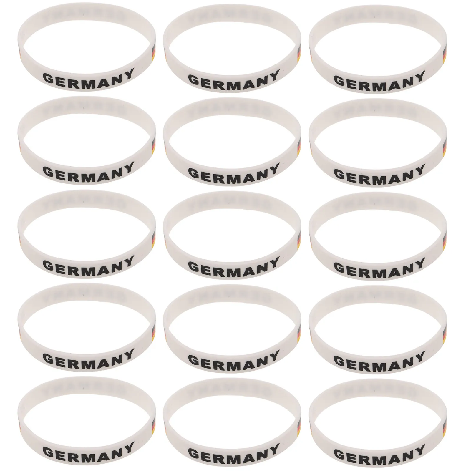 20Pcs Germany Flag Silicone Wristbands Bulk Patriotic Sports Bracelets Waterproof Easy Clean Soccer Fan Gift Football Party