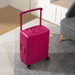 New rose red wide pull bar luggage female new travel box large capacity thickened durable pull bar box suitcase