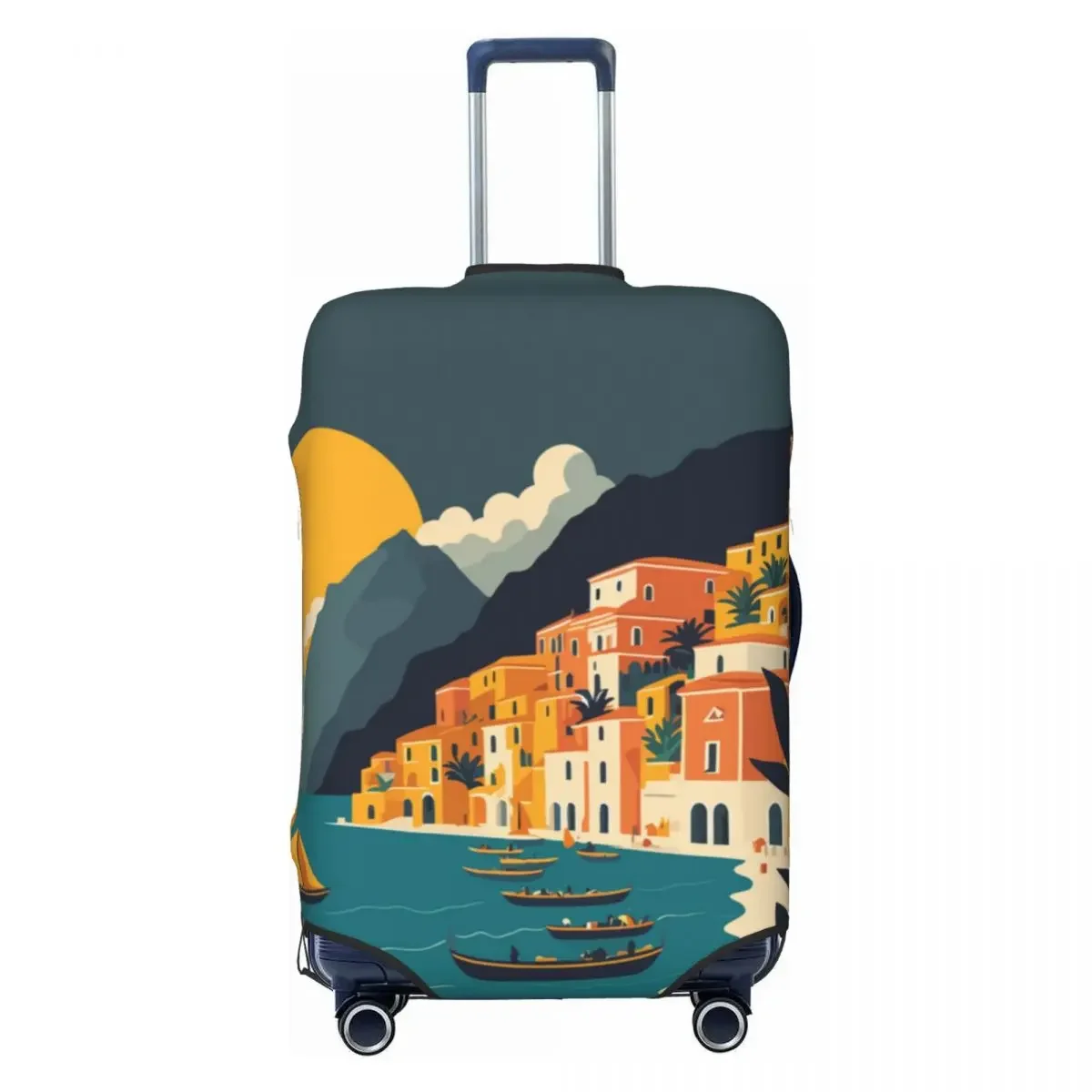 Cinque Terre Suitcase Cover Holiday Travel Cartoon Fun Business Protection Luggage Accesories Flight