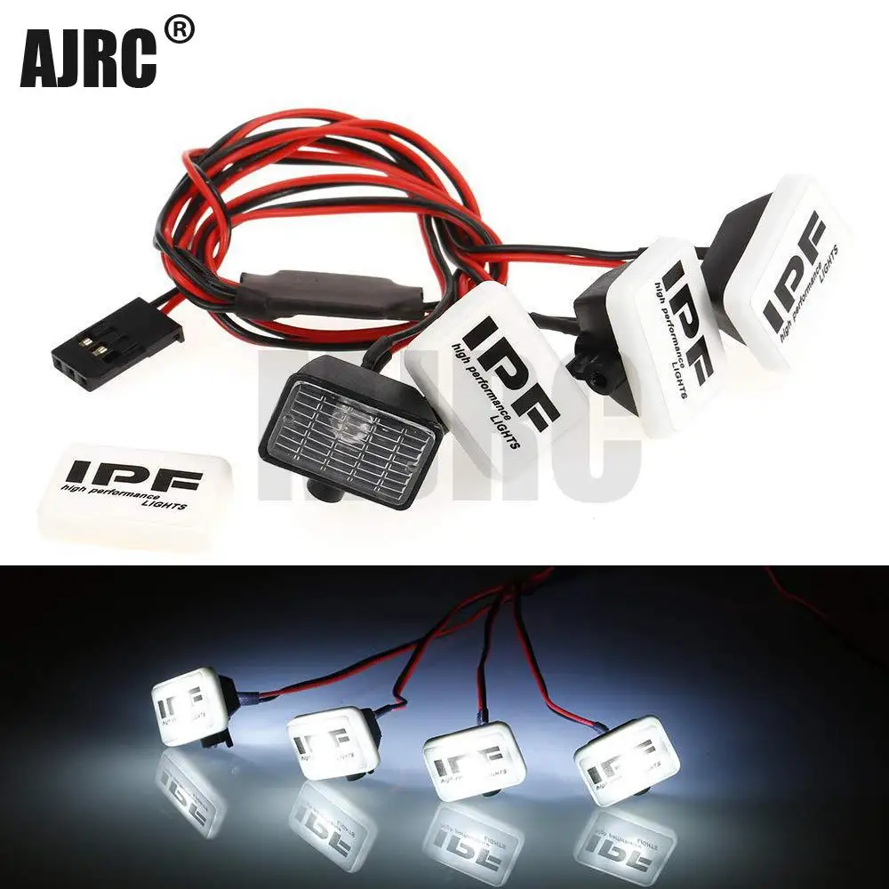 

RC Car 4 Square LED Light Cover for 1:10 RC Crawler Axial SCX10 90046 TRX4 Tamiya CC01 D90 TF2 MST HPI 90053 90028 RR10