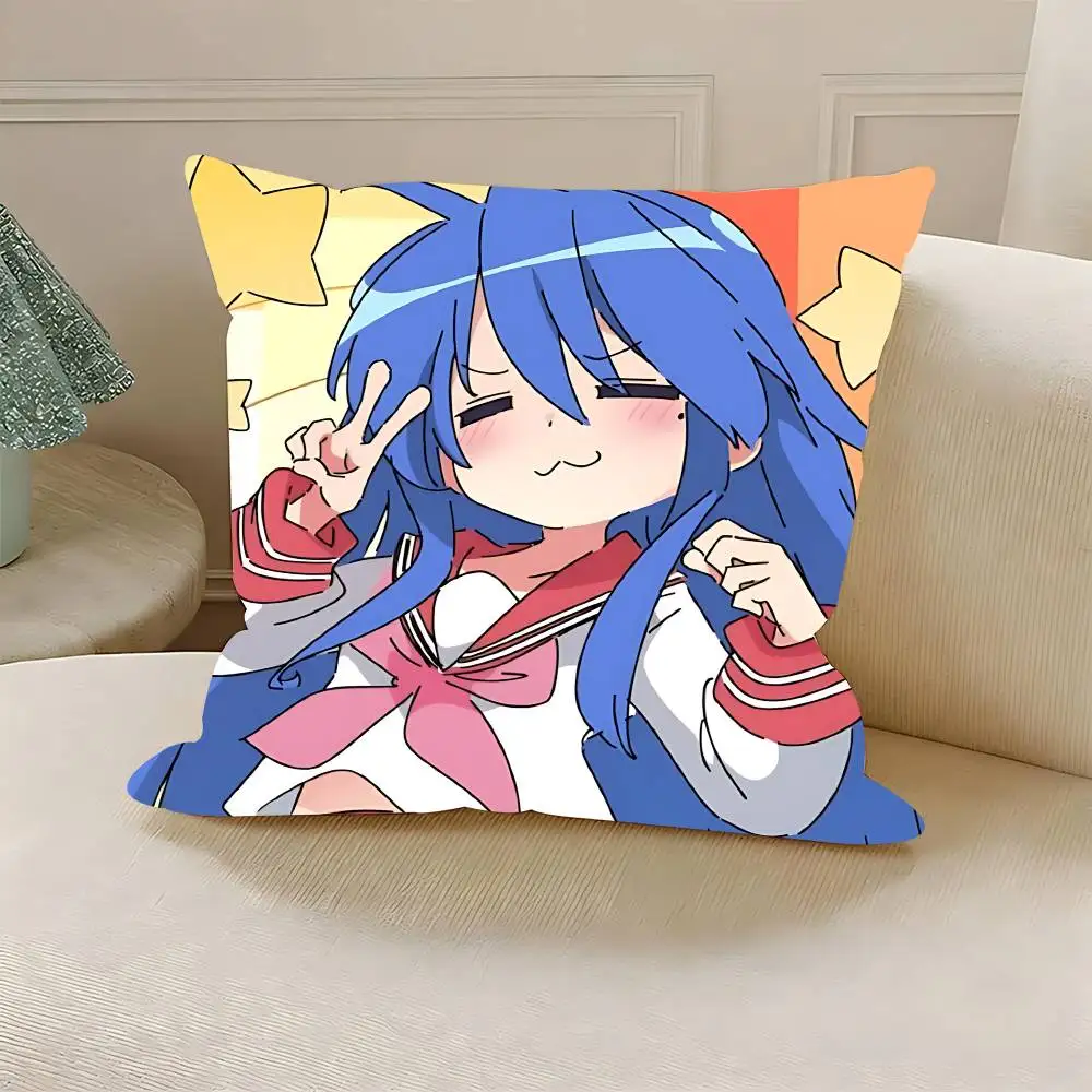 K-Konata Izumi Anime Character Pillow Case For Room Sofa Cushion Cover Suitable For Home Bedroom Decoration And Protector