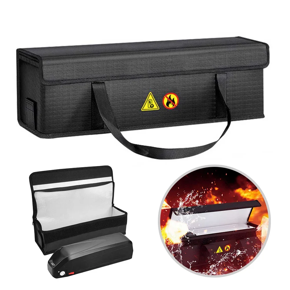 

1PC Bicycle Battery Storage Bag Fire Resistant ExplosionProof Safety Storage Bags For E-Bike Battery-Lithium Ebike Battery Bag