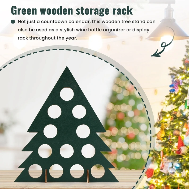 New Adult Advents Calendar Liquor Tree Countdown With Wooden Christmas Tree Mini Alcohol Holder Wine Bottle Stand Gifts