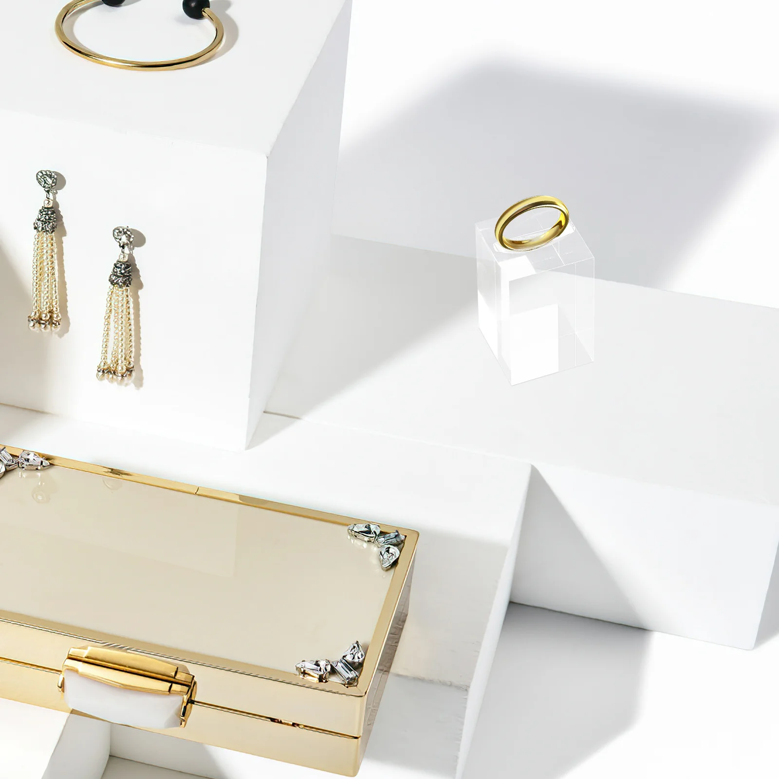 

3 шт. акриловая подставка для колец, прозрачный прочный держатель для ювелирных изделий, настольная витрина, органайзер для дисплея, подставка для колец, держатель для ювелирных изделий