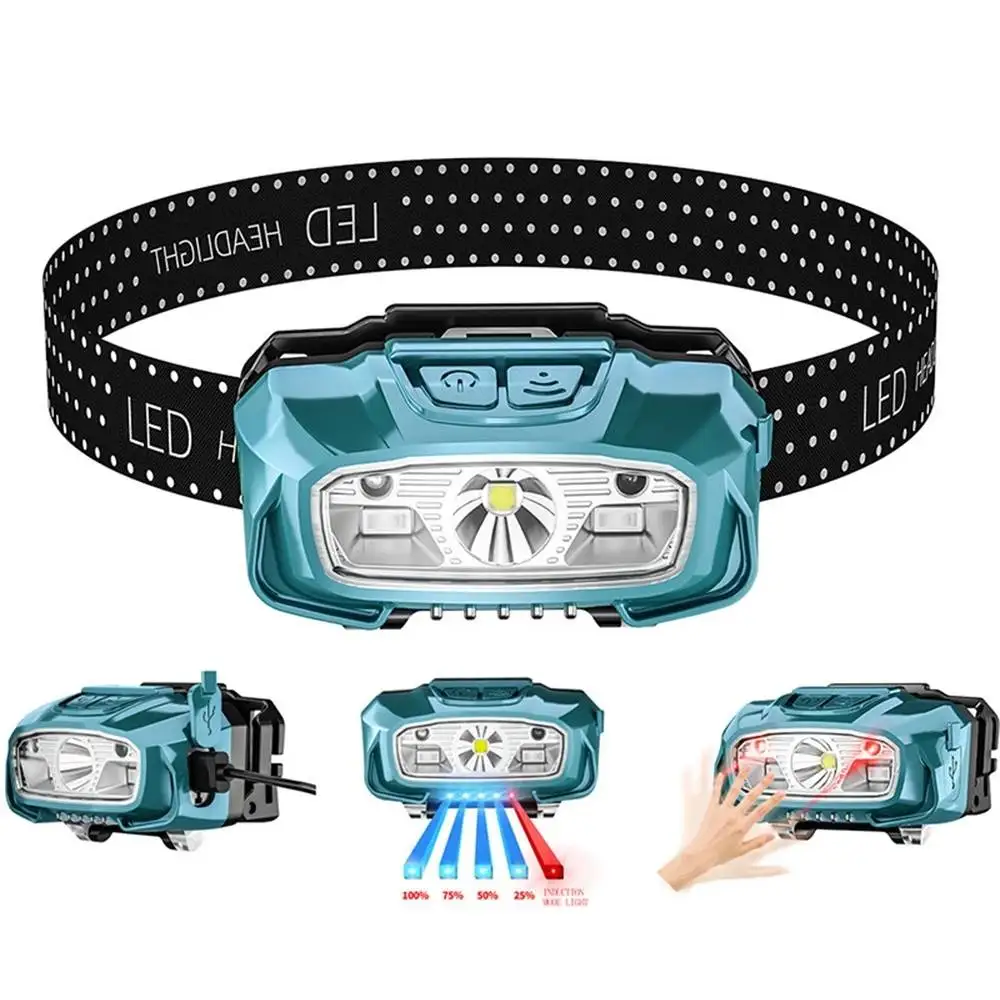 

Motion Sensor LED Headlamps USB Rechargeable Headlight Waterproof Induction Headlamp Head Flashlight For Hiking Camping Emegency