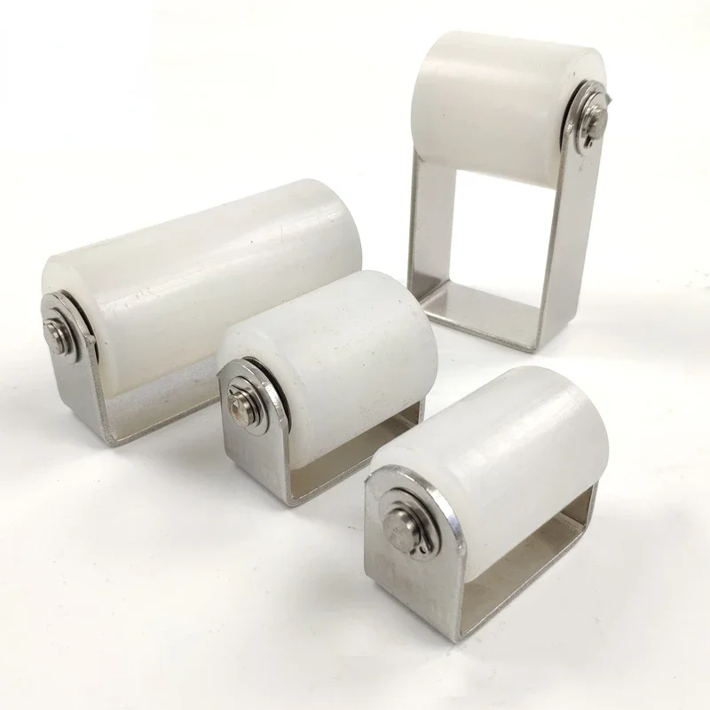 Stainless steel sliding door bracket nylon roller flat wheel plastic pulley limit wheel bearing pulley