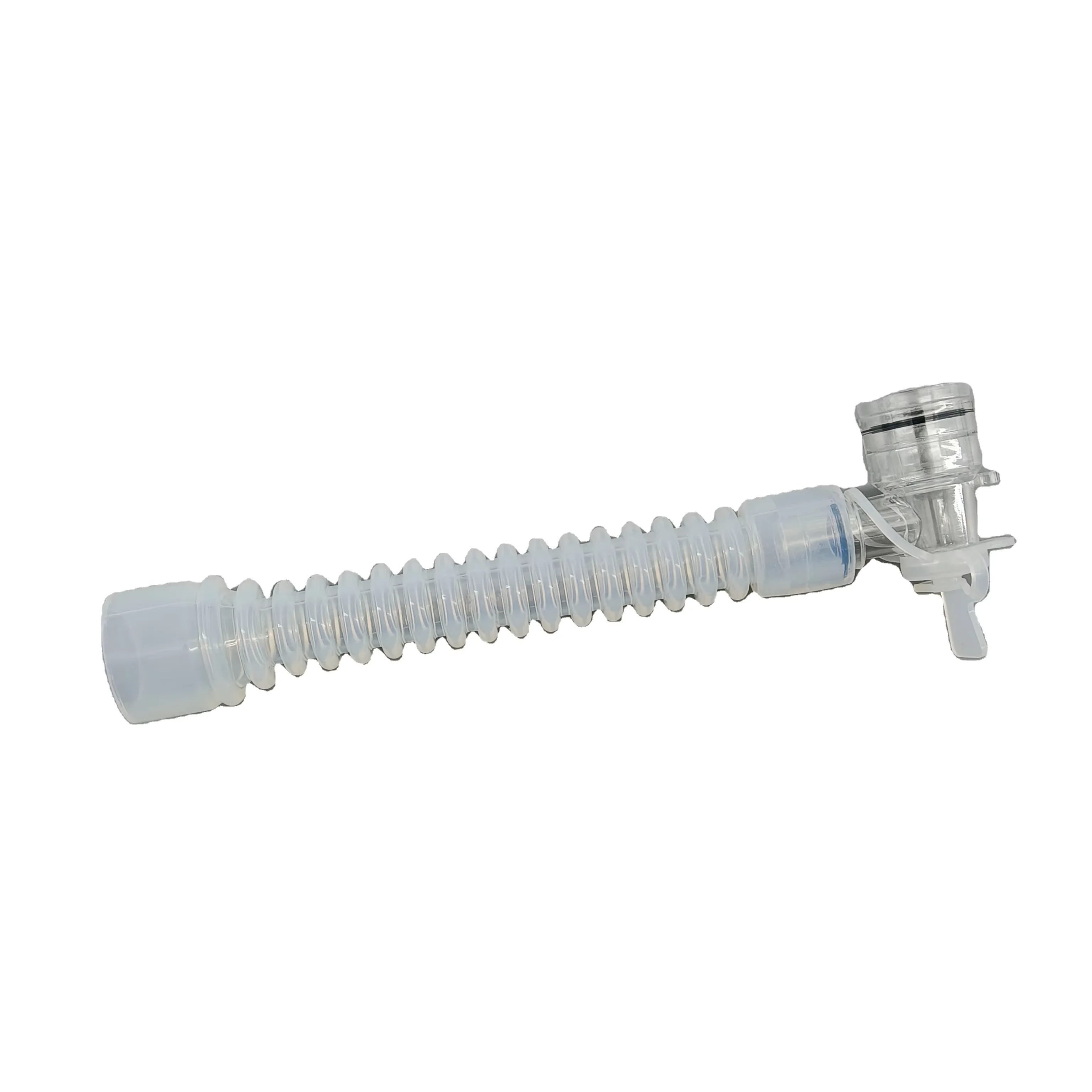 Reusable Medical Silicone Tracheostomy Tube 22CM with Suction Port - Corrugated Ventilator Breathing Circuit fast