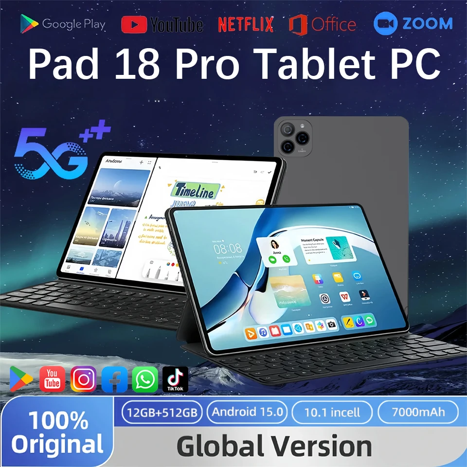 

Nodizz NPad18 2025 10.1inch Tablet Pad 1280*800 HD 4GB 32GB Android 12 MTK8183 8-Cores 7000mAh Dual WIFI BT5.0 Tablettes