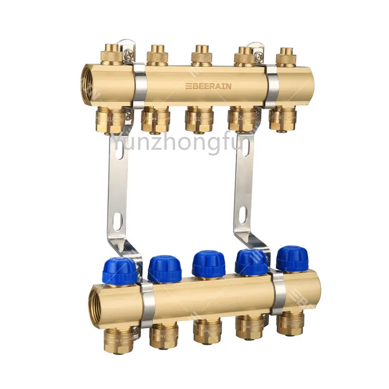 Floor Heating Sub-Water Catcher Full Brass Intelligent Control Water Distributor Household Large Flow Water Floor Heating