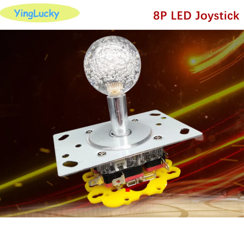 

LED Illuminated Arcade Controller Joystick Kit, Crystal Knob for Coin-operated Game Machines, Arcade Doll Machine Joysticks