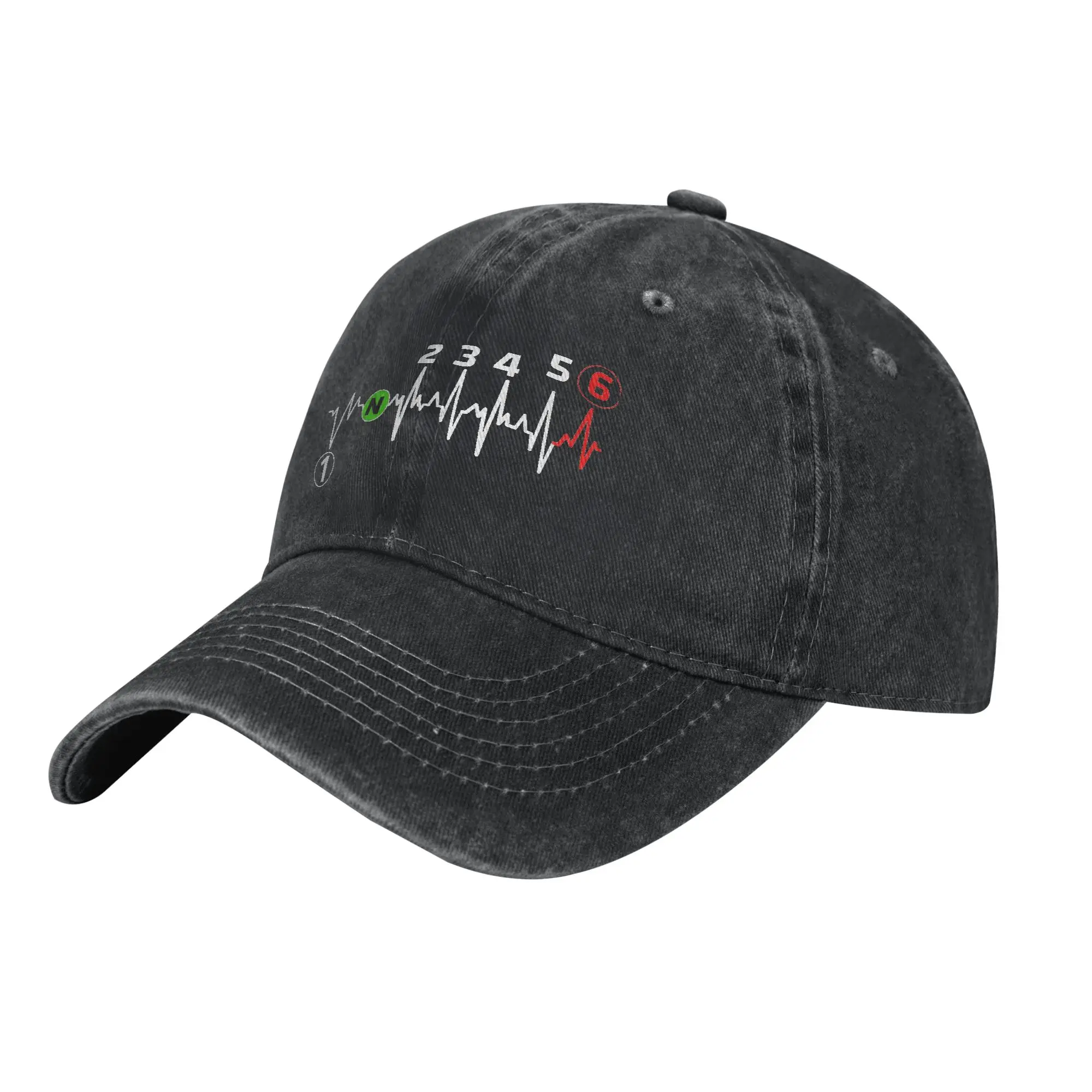 Motorbike Heartbeat  1N23456 Motorcycle Baseball Cap Fashion Distressed Denim  Headwear Unisex Style Activities Adjustable Hat