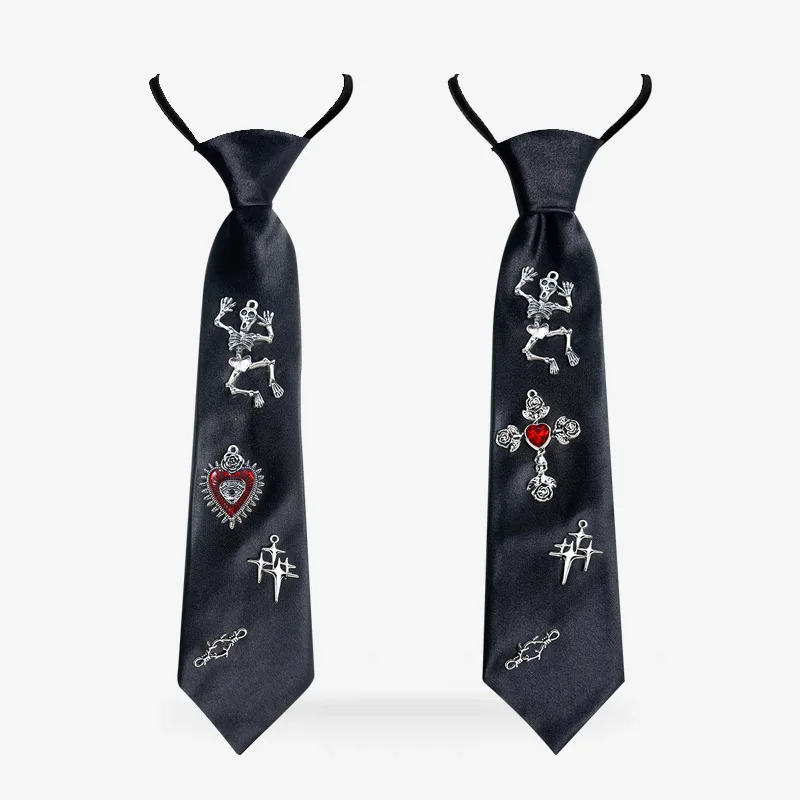 

Ties for Men Women Crystal Cross Halloween Skeleton Skull Ghost Festival Personality Shirt Accessories Adjustable Strap Bow Tie
