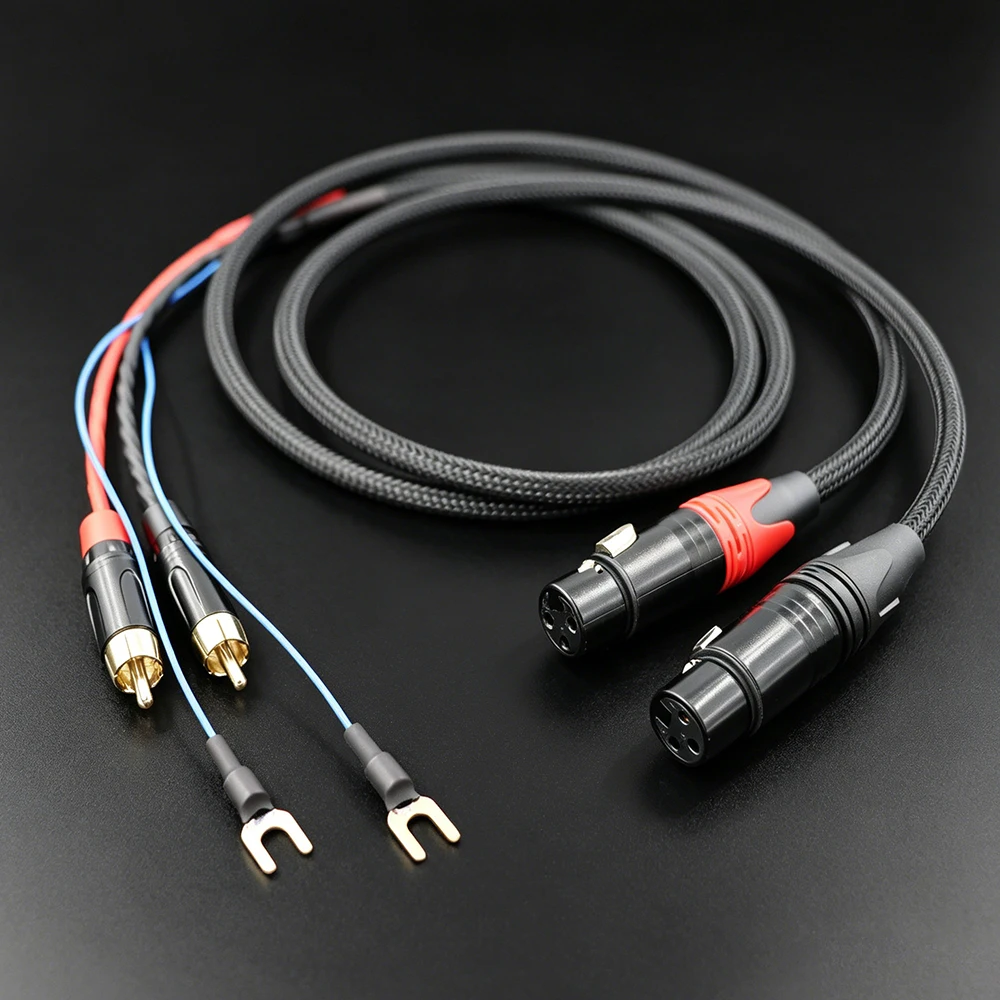 

AouyadeTurntable XLR 3Pin to Preamp Phono RCA Balanced Audio Cable Tonearm Ground Wire