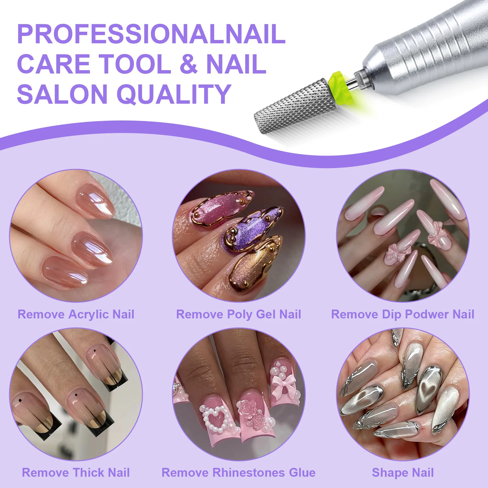 1 pz carburo di tungsteno punta da trapano per unghie ruota bava fresa punta per taglierina per unghie trapano elettrico per manicure pedicure accessori