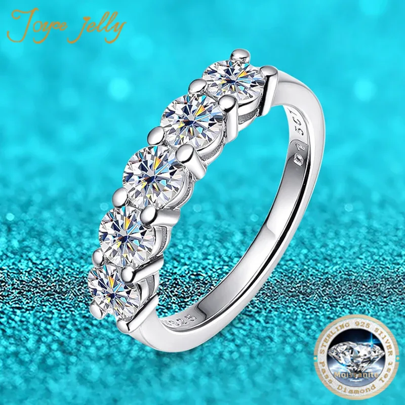 JoyceJelly D Color 4mm Moissanite Women's Ring 1.5CT Moissanite Diamond Wedding Ring Bride S925 Sterling Silver Diamond Ring