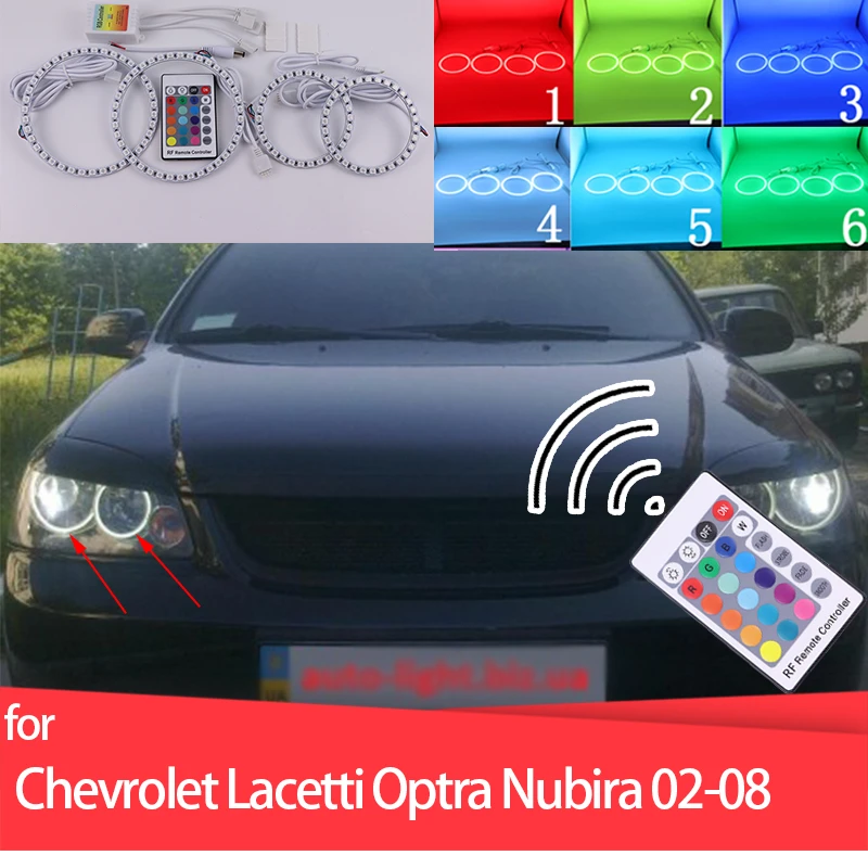 

Multi-color RGB LED Angel Eyes Halo Ring Eye DRL RF Remote Control for Chevrolet Lacetti Optra Nubira 2002-2008 Accessories