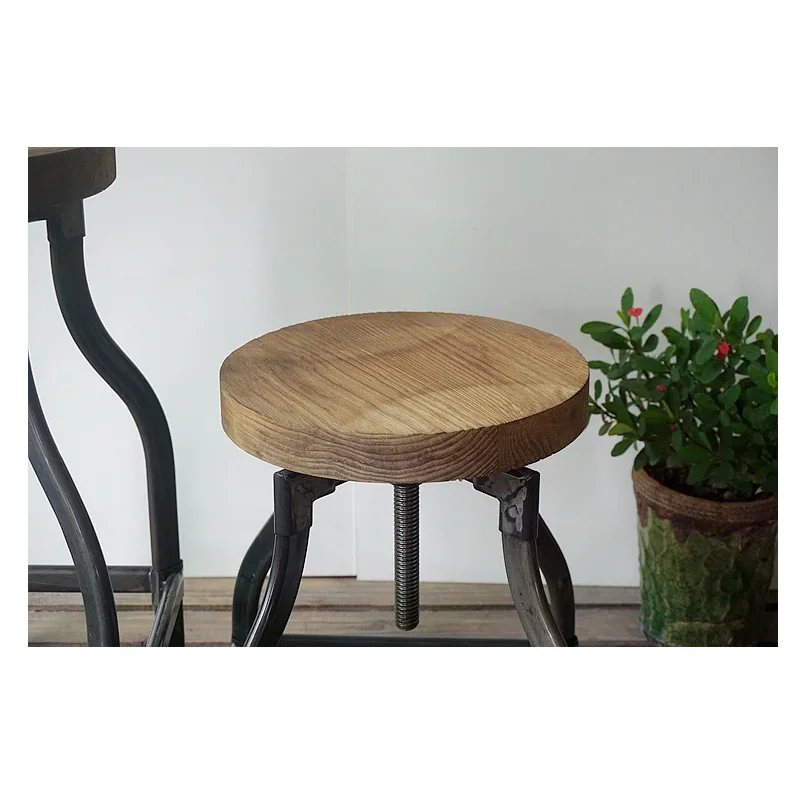 Houten Metalen Rustieke Ronde Schommelstoel