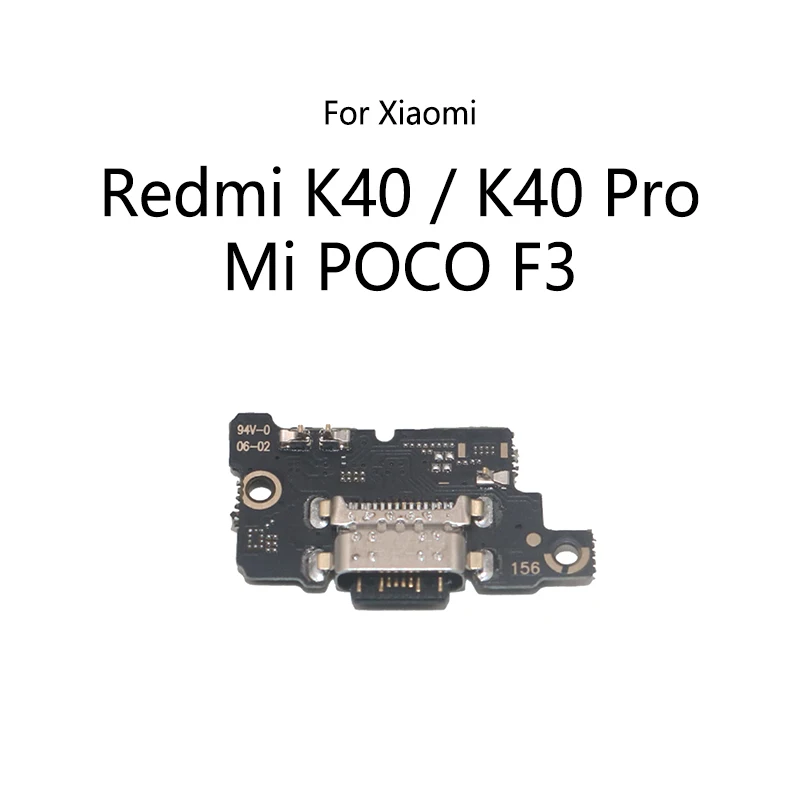 USB Charging Dock Port Socket Jack Connector Charge Board Flex Cable For Xiaomi Redmi K40 Pro / K40 Game 5G K40S / Mi POCO F3 F4