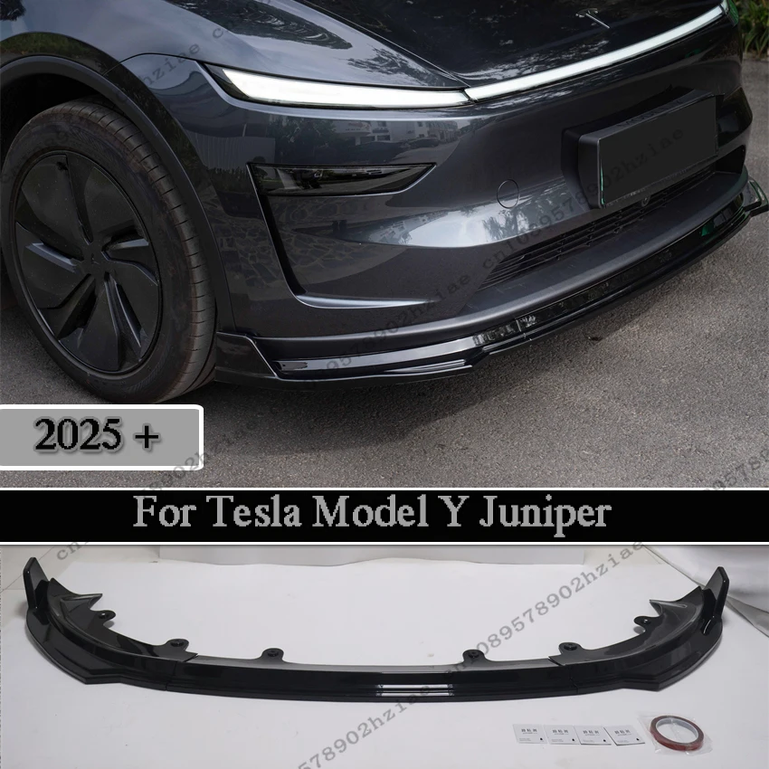 

No Hole Drilling Required Front Bumper Diffuser For Tesla Model Y Juniper 2025+ Lip Spoiler Difuser Splitter Tuning Accessories