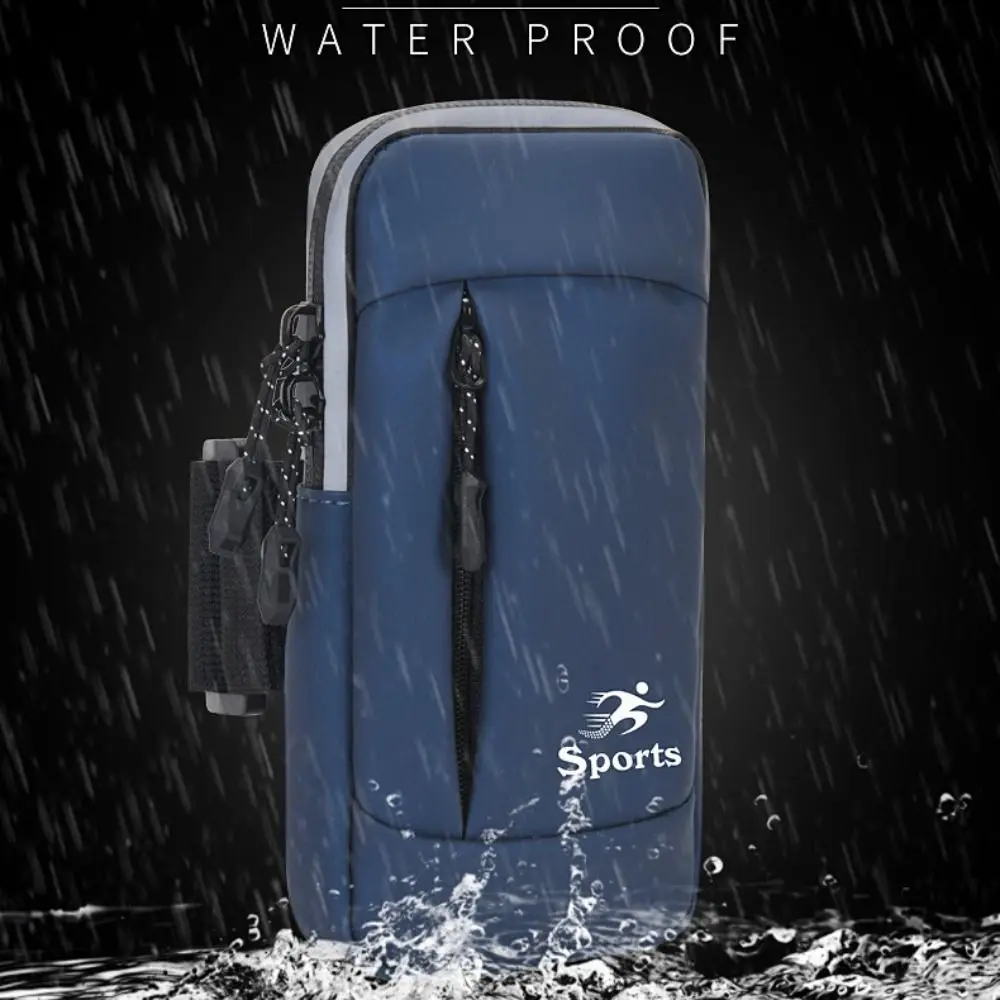 

PU Leather Universal Phone Armband Bag with Headphone Jack Waterproof Outdoor Running Phone Holder with Shoulder Strap