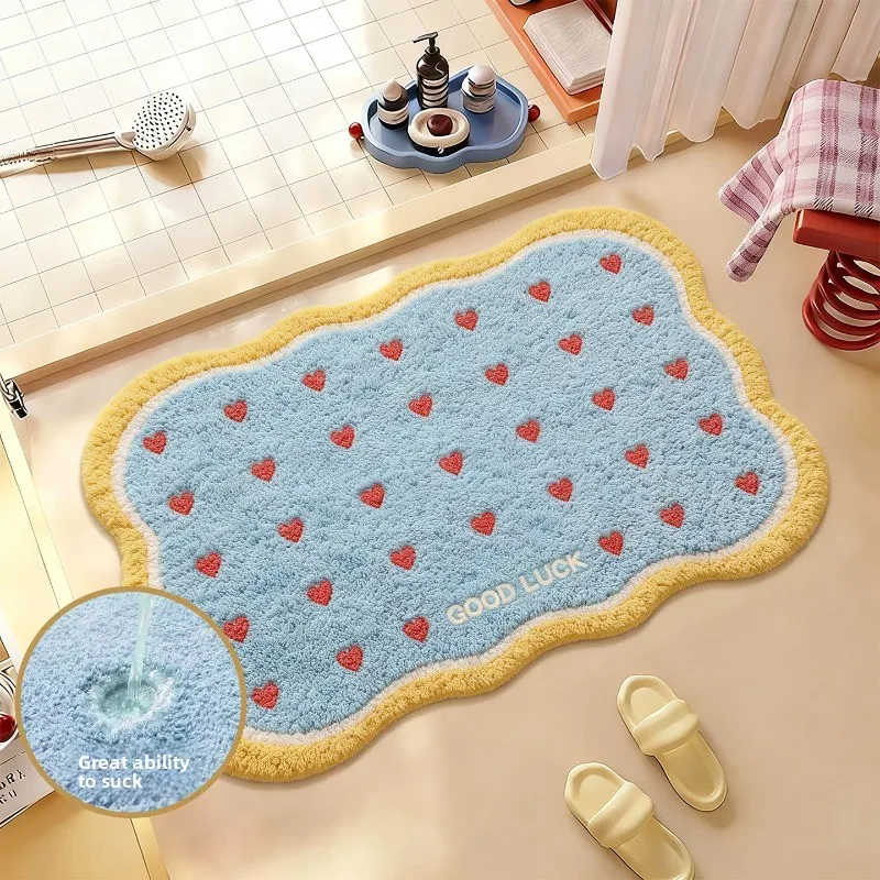 Imitation cashmere bathroom floor mat toilet toilet toilet door absorbent foot mat household quick-drying carpet