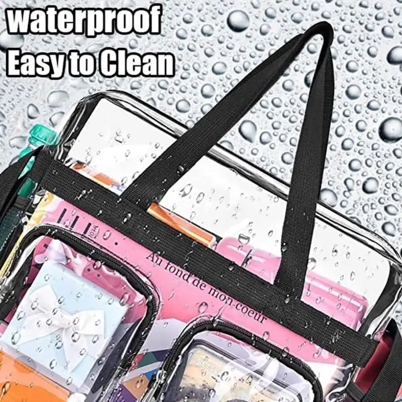 Clear Mini Travel Backpack Large Capacity Durable Transparent Shoulder Handbag for School Work Stadium Entry