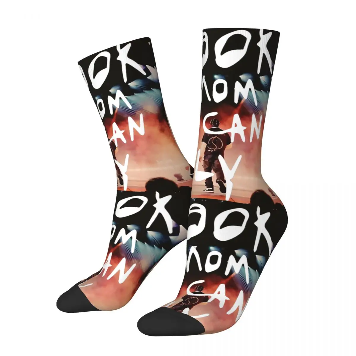 Elin Compression Look Spinal I Can Fly Chaussette pour Homme, Harajuku A-STRAworld Quality Pattern Crew Sock, Nouveauté