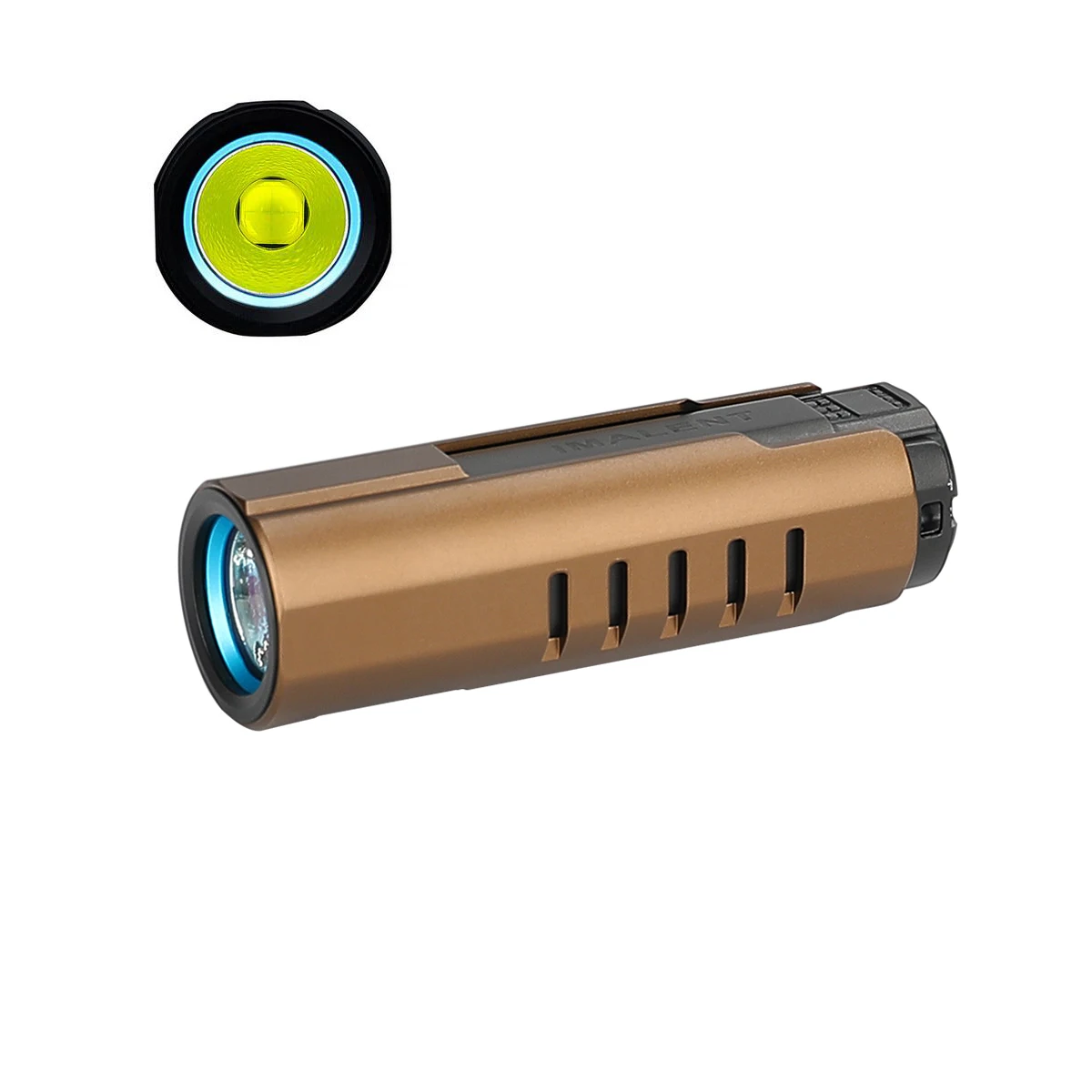 

IMALENT 4000 Lumen LED Mini Keychain EDC Flashlight Magnetic Charging Rechargeable Camping Torch (Golden)