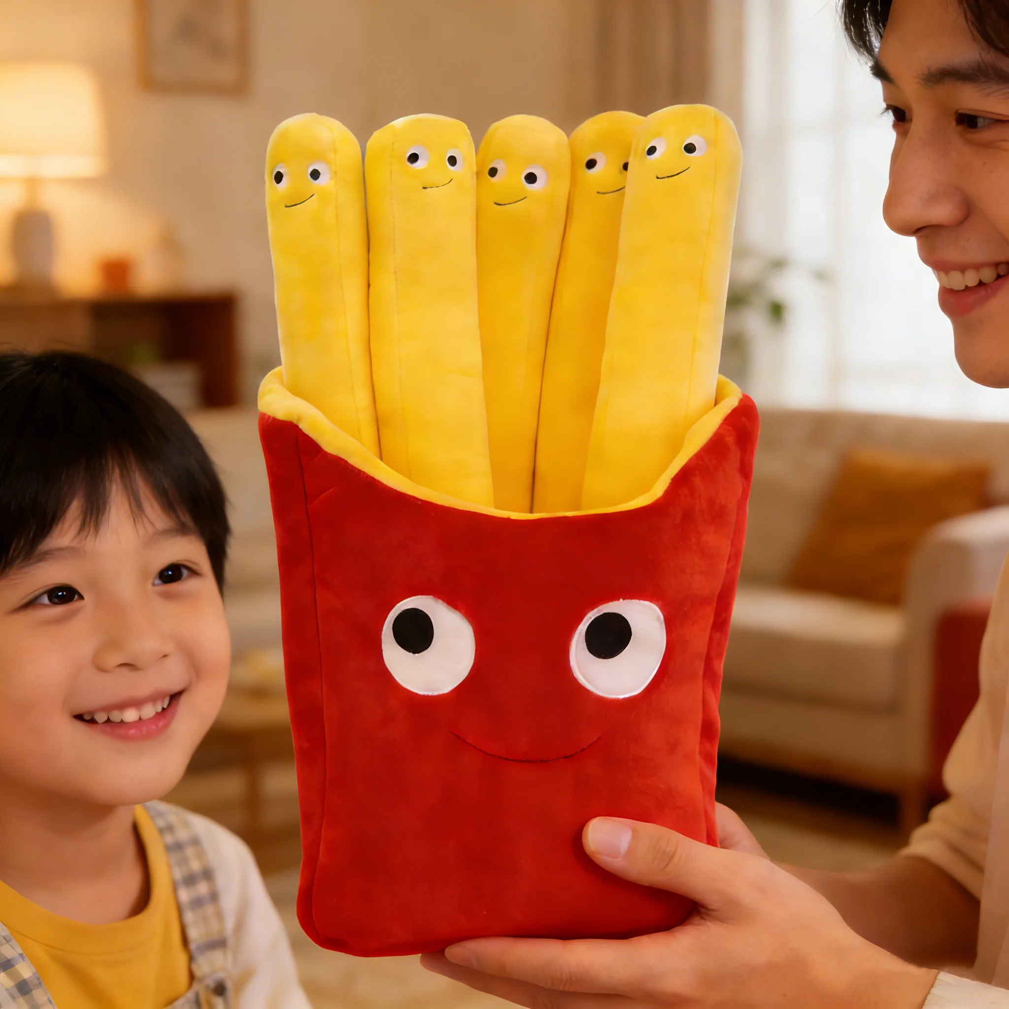 Cartoon Simulation Pommes Plüsch Kissen Spielzeug Pommes Frites Design Sofa Gefüllte Puppe Weiches Kissen Geschenk für alle Altersgruppen