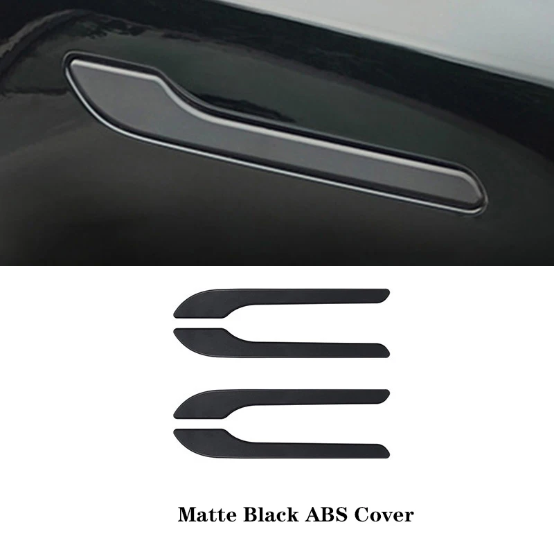 For Tesla Model 3 Y Door Handle Protector Sticker ABS Carbon Fiber Doorknob Anti-scratch Wrap Cover Accessories Model3 4Pcs